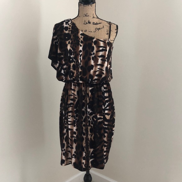 saint tropez leopard print dress